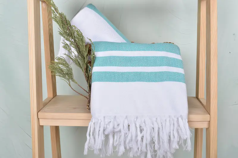Pool Towels, Lightweight Turkish towel, Turkish hand towel, Gift Towel, Organic Towel, 70x40 Cotton Herringbone Towel, Wedding Gifts Towel - 4