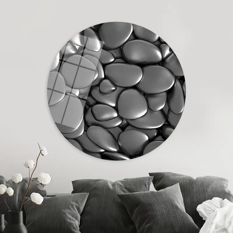 Contemporary Metallic Gray Silver Printed Canvas Art