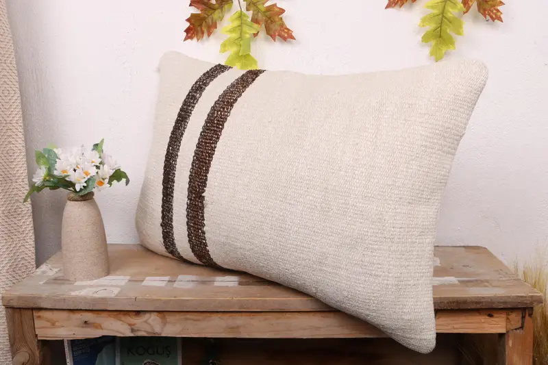 Boho Pillow Sham Cover, Interior Designer Pillow, Cushion, 16x24 White Cushion Case, Gift Pillow, Square Throw Pillow Sham - 4