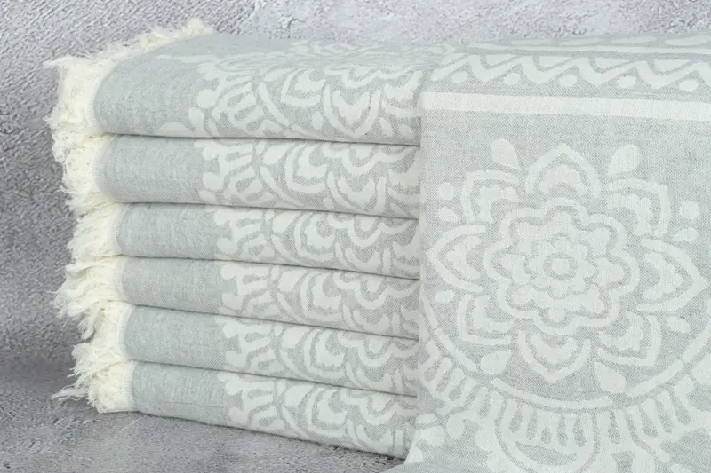 Quick-dry travel peshtemal towel, 74x36 Cotton Floral Patterned Towel, Grandma Gift, Turkish towel, Bridesmaid Gift, Organic Turkish towel - 2