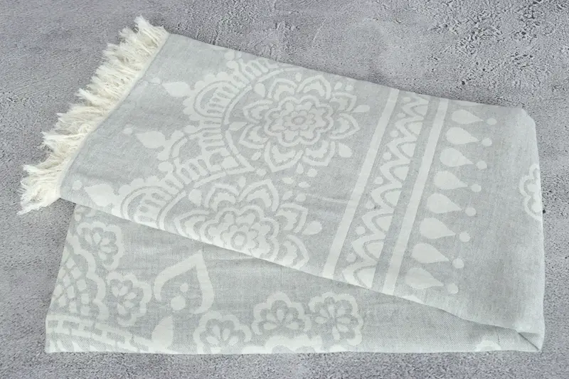 Quick-dry travel peshtemal towel, 74x36 Cotton Floral Patterned Towel, Grandma Gift, Turkish towel, Bridesmaid Gift, Organic Turkish towel - 7