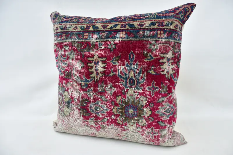 Cushion Case, Throw Kilim Pillow, Wholesale Cushion Cover, 32x32 Red Cushion, Vintage Pillow, Gift Pillow, Vintage Throw Pillow - 5