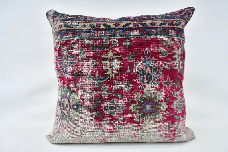 Cushion Case, Throw Kilim Pillow, Wholesale Cushion Cover, 32x32 Red Cushion, Vintage Pillow, Gift Pillow, Vintage Throw Pillow - 4