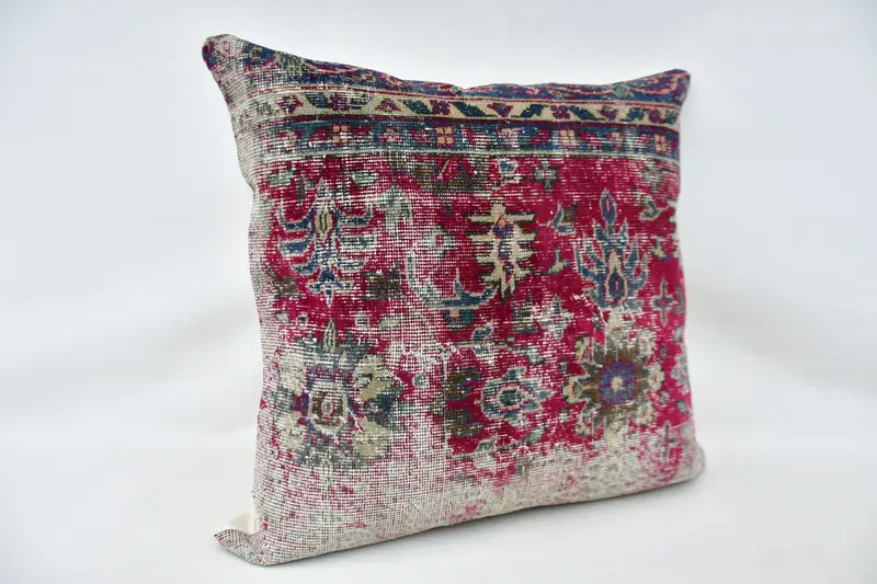Cushion Case, Throw Kilim Pillow, Wholesale Cushion Cover, 32x32 Red Cushion, Vintage Pillow, Gift Pillow, Vintage Throw Pillow - 3