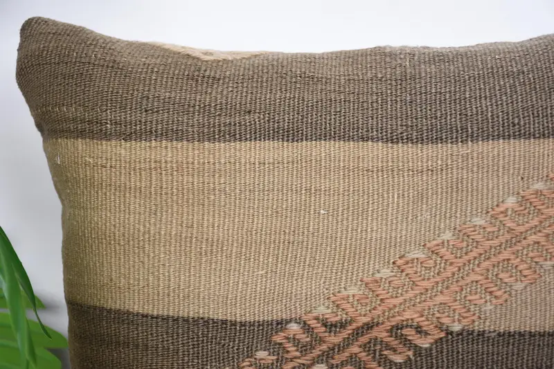 16x16 Brown Pillow Cover, Anatolian Cushion Case, Turkish Kilim Pillow, Boho Pillow Sham Cover, Pillow Case, Chair Cushion Case, Vintage Pillow - 2