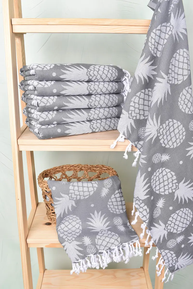 Bridesmaid Gift, Hammam towel, Organic Turkish towel, 70x36 Cotton Pineapple Design Towel, Lightweight Turkish towel for beach, Bachelor Party Gifts - 4