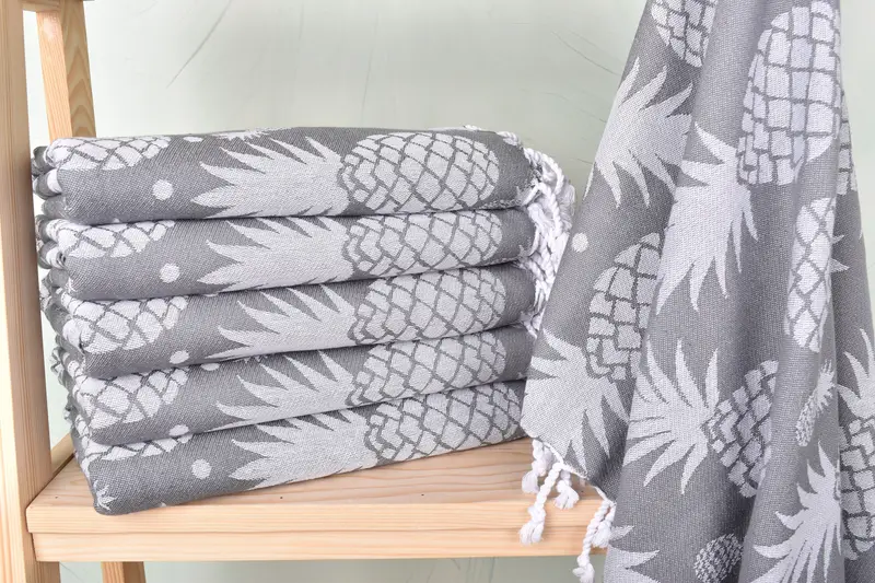 Bridesmaid Gift, Hammam towel, Organic Turkish towel, 70x36 Cotton Pineapple Design Towel, Lightweight Turkish towel for beach, Bachelor Party Gifts - 2