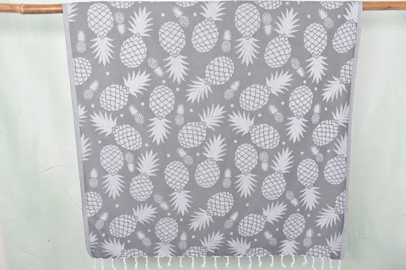 Bridesmaid Gift, Hammam towel, Organic Turkish towel, 70x36 Cotton Pineapple Design Towel, Lightweight Turkish towel for beach, Bachelor Party Gifts - 1