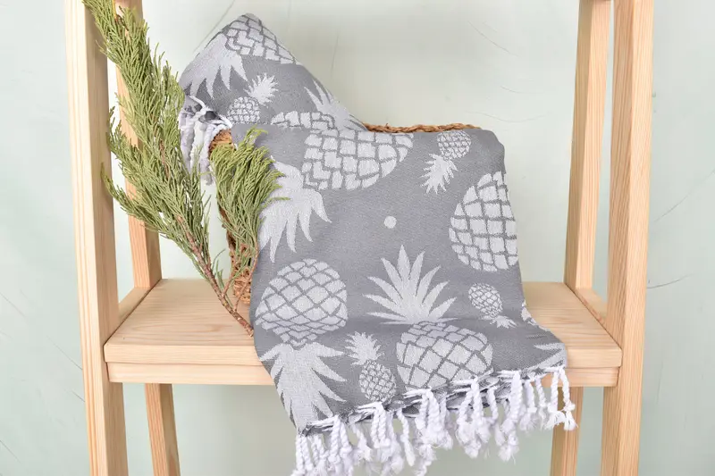 Bridesmaid Gift, Hammam towel, Organic Turkish towel, 70x36 Cotton Pineapple Design Towel, Lightweight Turkish towel for beach, Bachelor Party Gifts - 5
