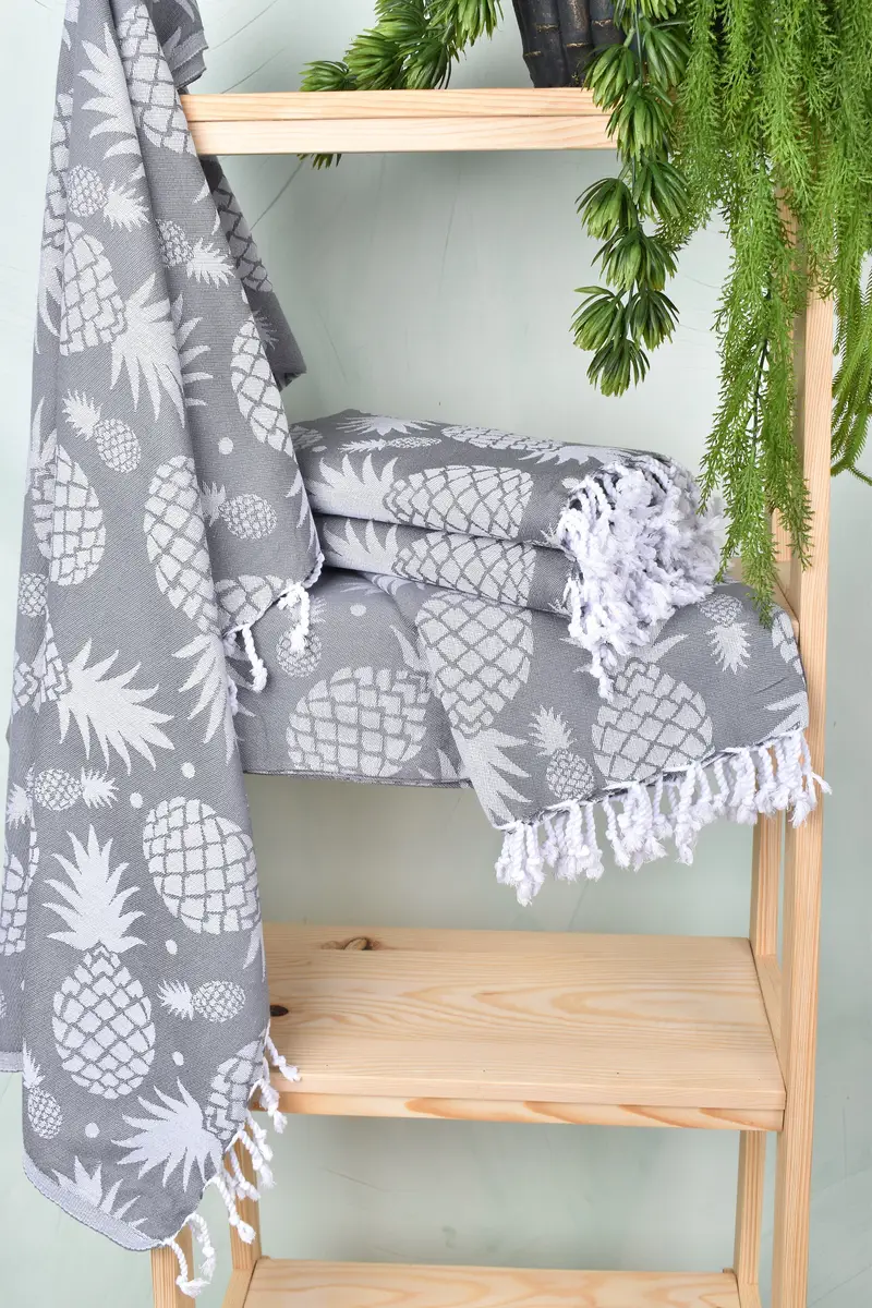 Bridesmaid Gift, Hammam towel, Organic Turkish towel, 70x36 Cotton Pineapple Design Towel, Lightweight Turkish towel for beach, Bachelor Party Gifts - 7