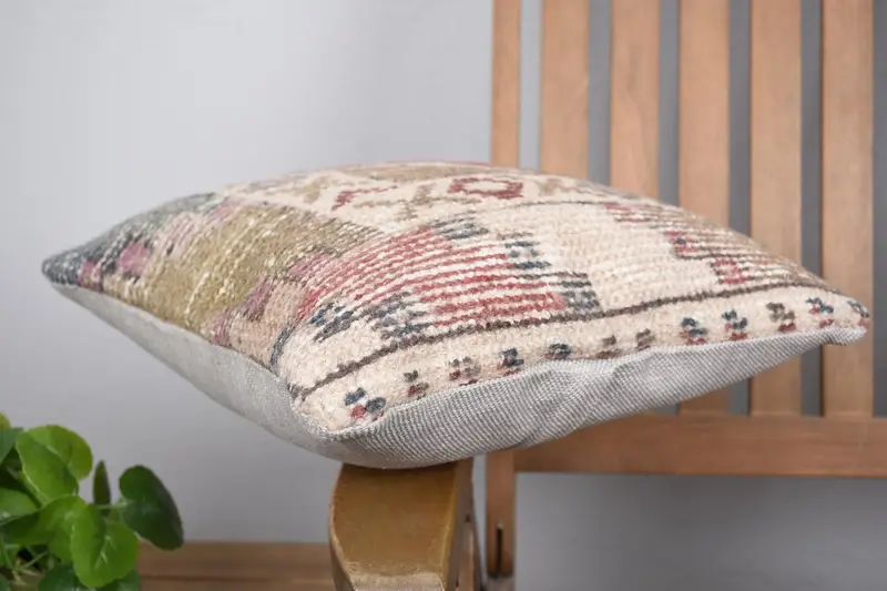 Ikat Pillow, Indoor Pillow Sham, Home Decor Pillow, 14x14 Blue Pillow Case, Decorative Bolster Cushion, Boho Pillow, Cushion Case, Vintage Pillow - 6