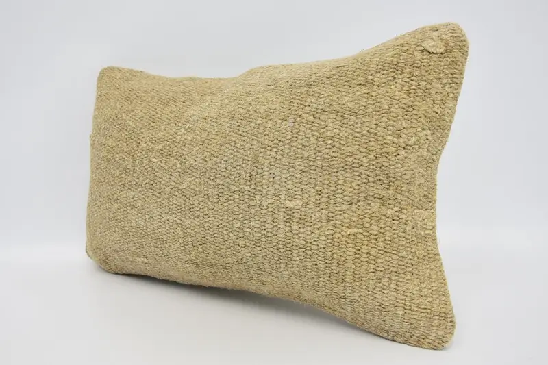 Tapestry Cushion Case, 12x20 Beige Pillow Sham, Boho Pillow Sham Cover, Pillow Sham, Handmade Kilim Cushion, Interior Designer Pillow - 4