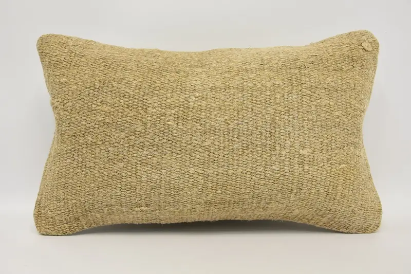 Tapestry Cushion Case, 12x20 Beige Pillow Sham, Boho Pillow Sham Cover, Pillow Sham, Handmade Kilim Cushion, Interior Designer Pillow - 1