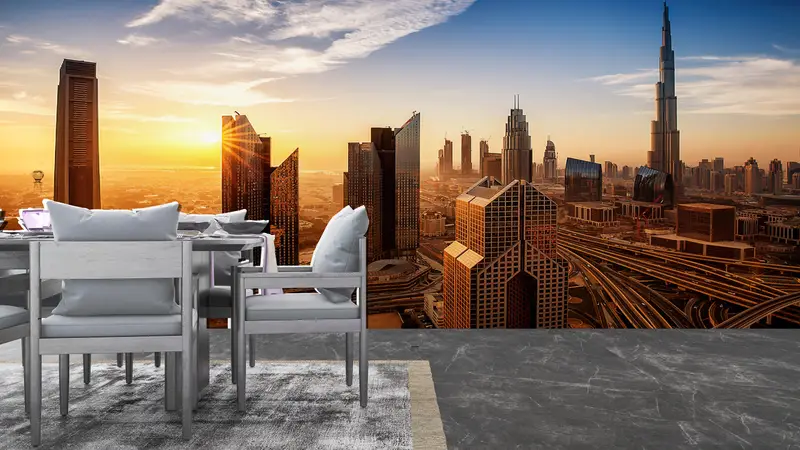 View Wall Print, Sunset Landscape Wall Paper, Landscape Wall Paper, City Wall Poster, Sky Landscape Wall Decor, Landmark Wall Painting, - 3