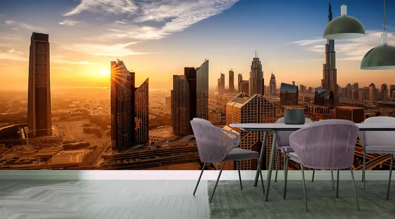 View Wall Print, Sunset Landscape Wall Paper, Landscape Wall Paper, City Wall Poster, Sky Landscape Wall Decor, Landmark Wall Painting, - 4
