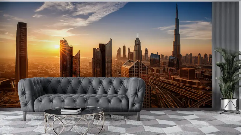 View Wall Print, Sunset Landscape Wall Paper, Landscape Wall Paper, City Wall Poster, Sky Landscape Wall Decor, Landmark Wall Painting, - 8