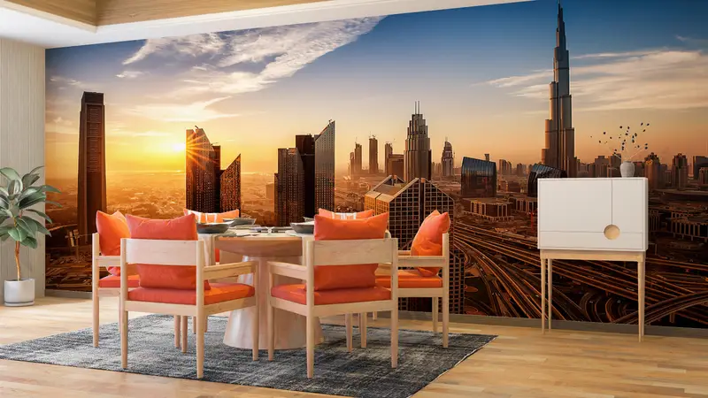 View Wall Print, Sunset Landscape Wall Paper, Landscape Wall Paper, City Wall Poster, Sky Landscape Wall Decor, Landmark Wall Painting, - 2