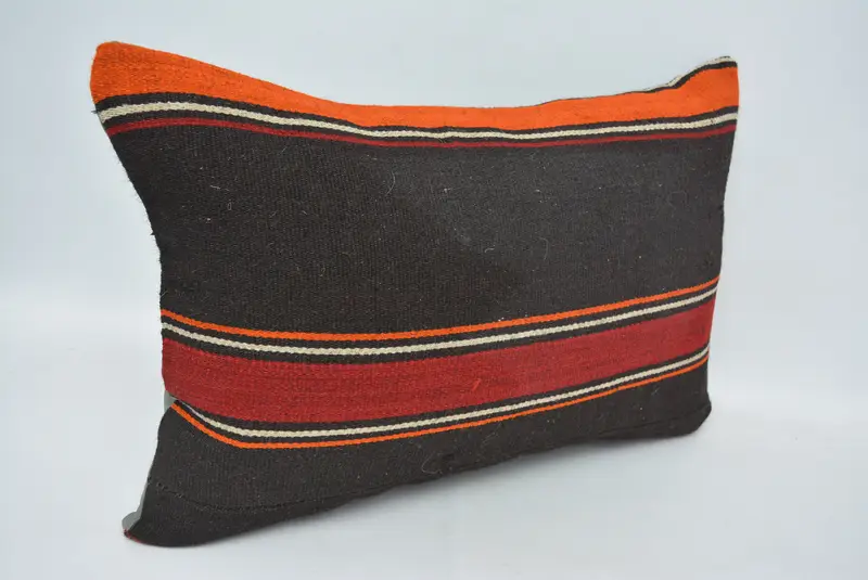 Home Decor Pillow, Turkish Rugs Pillow Case, Ethnical Kilim Rug Pillow, Hippie Throw Pillow, Gift Pillow, Cushion, 16x24 Brown Pillow Sham - 3