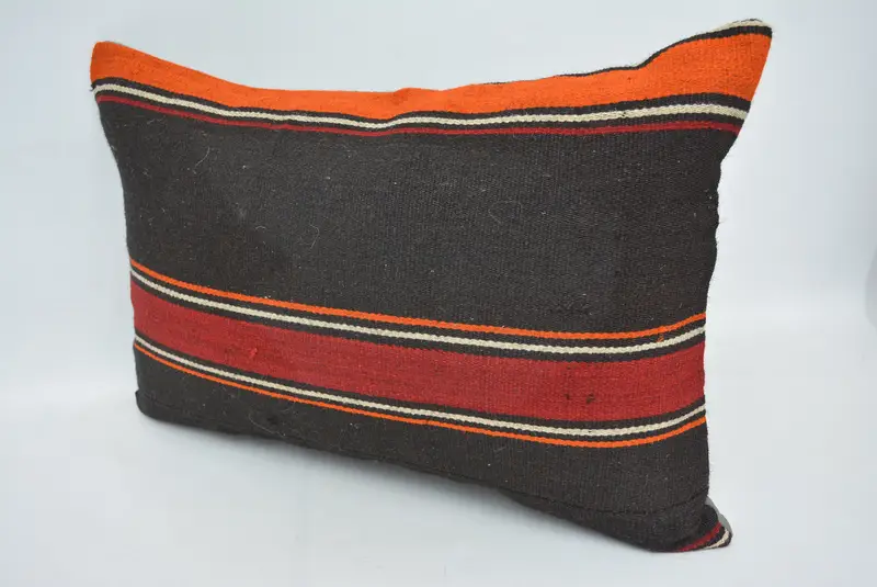 Home Decor Pillow, Turkish Rugs Pillow Case, Ethnical Kilim Rug Pillow, Hippie Throw Pillow, Gift Pillow, Cushion, 16x24 Brown Pillow Sham - 4
