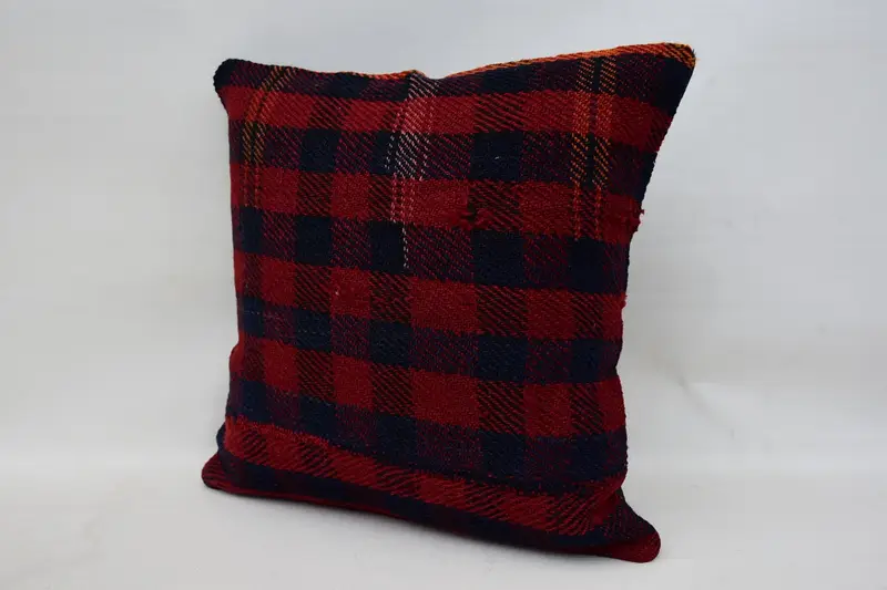 16x16 Blue Pillow Case, Ethnical Kilim Rug Pillow, Boho Pillow, Cushion Case, Tribal Cushion, Gift Pillow, Morroccon Kilim Cushion Pillow Cover - 3