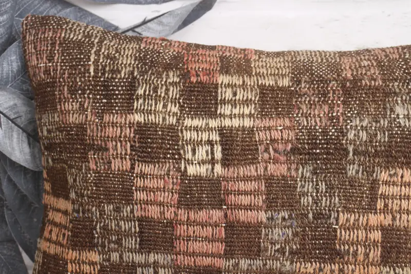 Pillow for Sofa, Home Decor Pillow, Retro Cushion, 12x20 Brown Cushion Case, Kilim Pillow, Pillow, Vintage Kilim Pillow Pillow Sham - 2