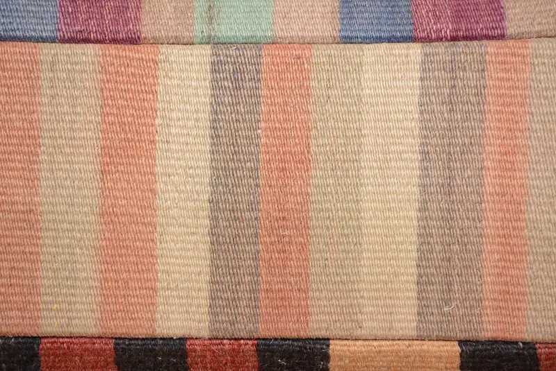 Red & Beige Striped Decorative Pillow, 16x24 Inches Embroidered Pillow - 3