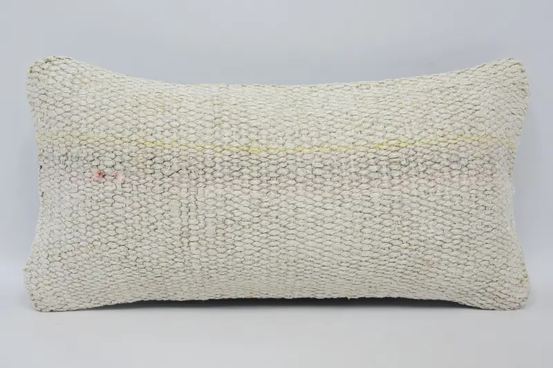 Vintage Beige Pillow, Gift 8x16 inch Guest Room Striped Cushion Case - 1