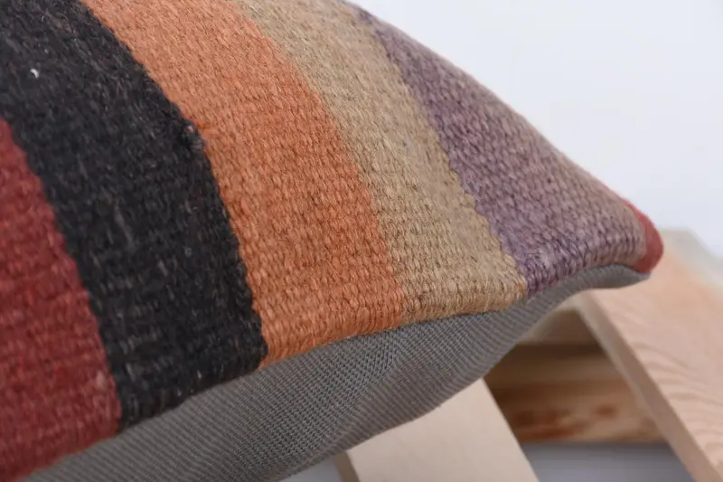 Vintage Kilim Throw Pillow, Lounge Throw Cushion, 12x24 Orange Pillow Cover, Shabby Chic Pillow Cover, Vintage Kilim Pillow, Cushion, Kilim Pillow - 7