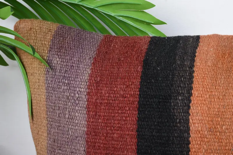 Vintage Kilim Throw Pillow, Lounge Throw Cushion, 12x24 Orange Pillow Cover, Shabby Chic Pillow Cover, Vintage Kilim Pillow, Cushion, Kilim Pillow - 2