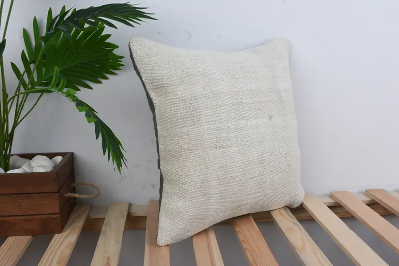 Car Cushion, 16x16 White Pillow Case, Vintage Throw Cushion, Throw Kilim Pillow, Pillow, Indoor Pillow Sham, Turkish Kilim Pillow, Home Decor Pillow - 4