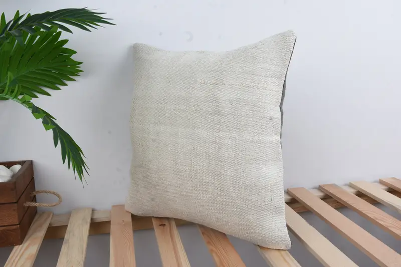 Car Cushion, 16x16 White Pillow Case, Vintage Throw Cushion, Throw Kilim Pillow, Pillow, Indoor Pillow Sham, Turkish Kilim Pillow, Home Decor Pillow - 5