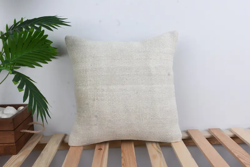 Car Cushion, 16x16 White Pillow Case, Vintage Throw Cushion, Throw Kilim Pillow, Pillow, Indoor Pillow Sham, Turkish Kilim Pillow, Home Decor Pillow - 1