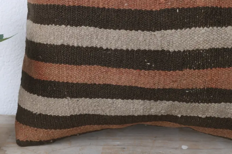 Bed Pillow, Seat Pillow Case, Cushion Cover, 16x16 Beige Cushion Cover, Couch Cushion, Boho Pillow, Antique Pillows, Handmade Kilim Cushion - 3