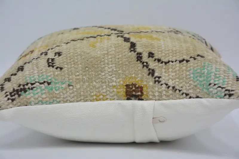 Ethnic Pillow Cover Pillow, Throw Kilim Pillow, Accent Throw Pillow Case, Cushion Case, 12x12 Beige Cushion Case, Antique Pillows, Pillow for Sofa - 5