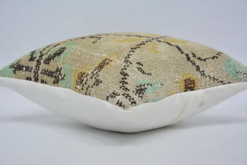 Ethnic Pillow Cover Pillow, Throw Kilim Pillow, Accent Throw Pillow Case, Cushion Case, 12x12 Beige Cushion Case, Antique Pillows, Pillow for Sofa - 6