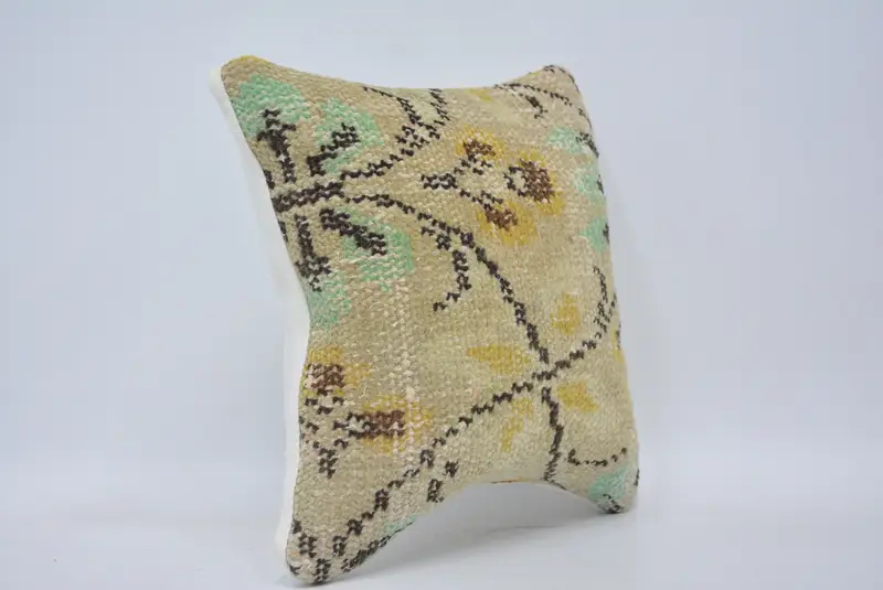 Ethnic Pillow Cover Pillow, Throw Kilim Pillow, Accent Throw Pillow Case, Cushion Case, 12x12 Beige Cushion Case, Antique Pillows, Pillow for Sofa - 3