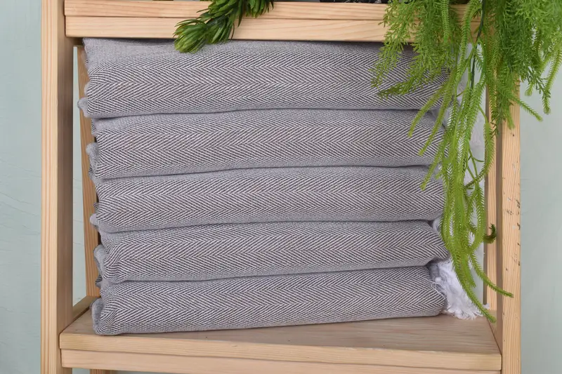 Organic Towel, Custom Name Towel, Wedding Gifts Towel, 36x18 Cotton Herringbone Towel, Personalized Gifts, Turkish Tea Towel, Small Bath Towels - 1