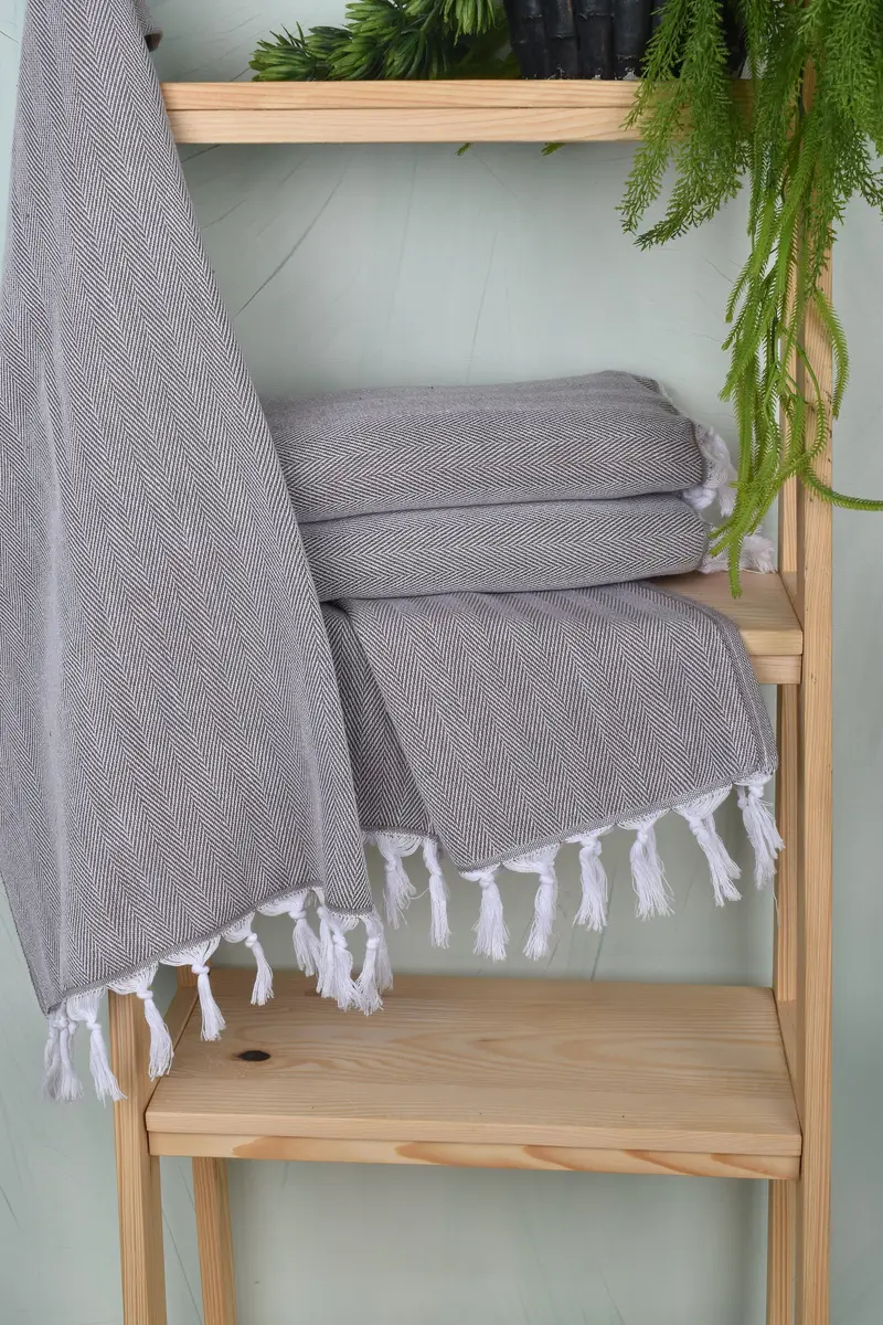 Organic Towel, Custom Name Towel, Wedding Gifts Towel, 36x18 Cotton Herringbone Towel, Personalized Gifts, Turkish Tea Towel, Small Bath Towels - 6