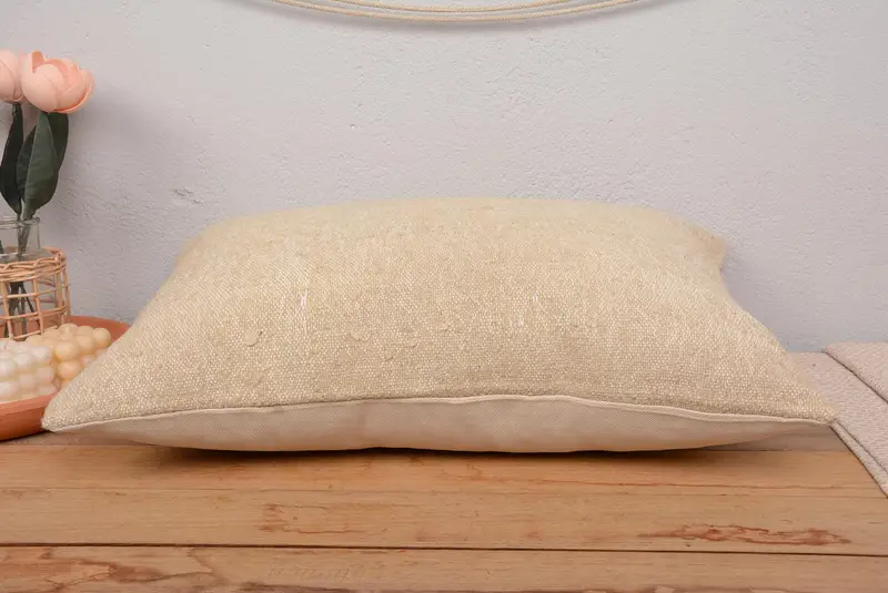 Home Decor Pillow, Boho Pillow, Handmade Throw Pillow, Ethnical Kilim Rug Pillow, Cushion Cover, One Of A Kind Cushion, 16x24 Beige Cushion Cover - 5