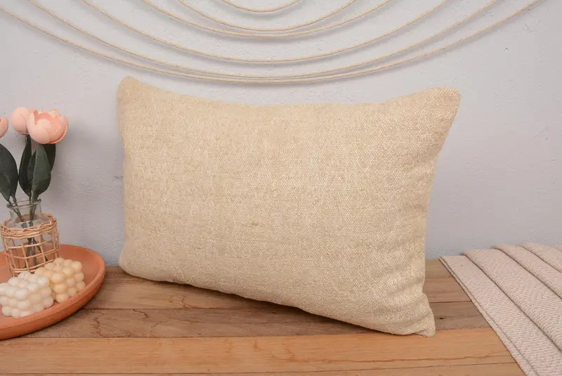 Home Decor Pillow, Boho Pillow, Handmade Throw Pillow, Ethnical Kilim Rug Pillow, Cushion Cover, One Of A Kind Cushion, 16x24 Beige Cushion Cover - 4