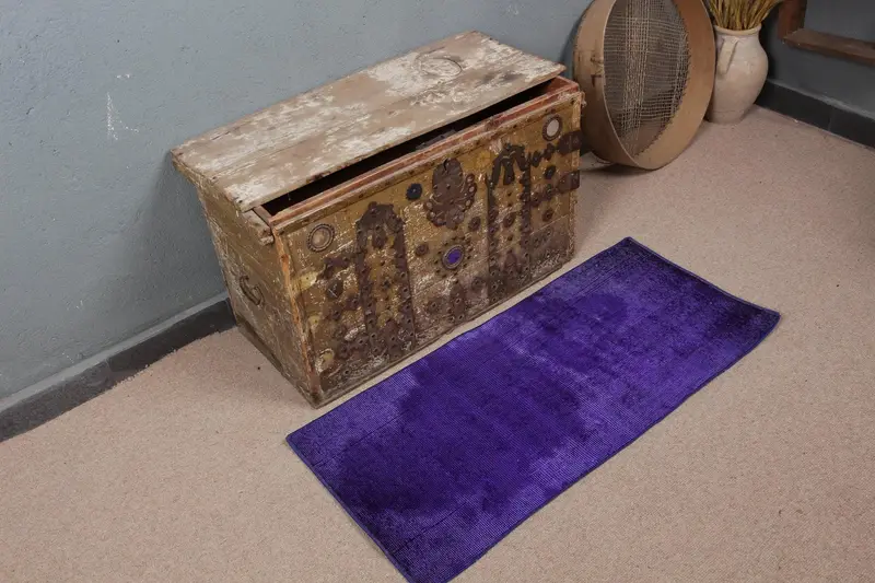 Purple Persian Rug, 1.6x3.5 ft Elegant Decor