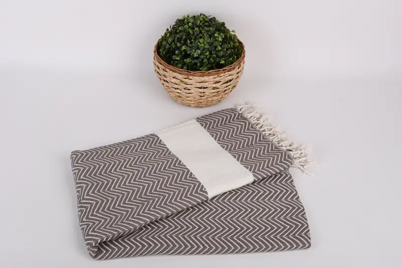 Customized Towels, Summer Gift, Housewarming Gift, Sand-resistant Turkish towel for the beach, Turkish beach towel, 70x40 Cotton Zig zag Towel - 4