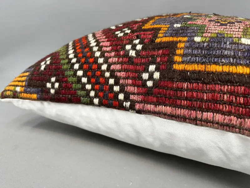 Vintage Pillow, Vintage Throw Cushion, Luxury Pillow, Vintage Kilim Pillow, Pillow Cover, Throw Kilim Pillow, 24x24 Red Pillow - 6