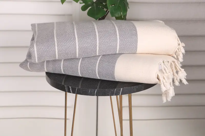 Personalized Kitchen Towel, Turkish Hand Towel, Turkish Tea Towel, Customized Turkish Towel, 36x16 Cotton Striped Towel, Bathroom Hand Towel - 3