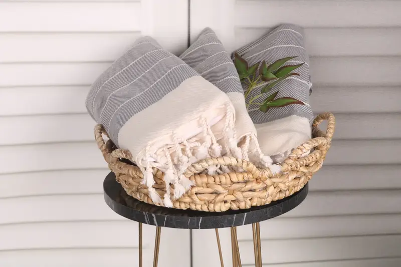 Personalized Kitchen Towel, Turkish Hand Towel, Turkish Tea Towel, Customized Turkish Towel, 36x16 Cotton Striped Towel, Bathroom Hand Towel - 5