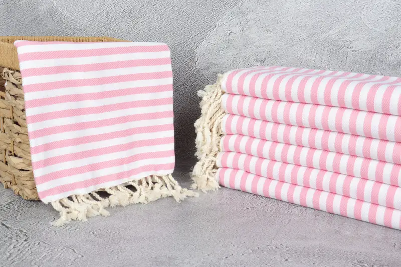 Cotton towel, Wedding Gifts Towel, Turkish Towel Set, Sand-free towel, Lightweight Turkish towel for beach, 70x40 Cotton Striped Towel, Gift Towel - 3