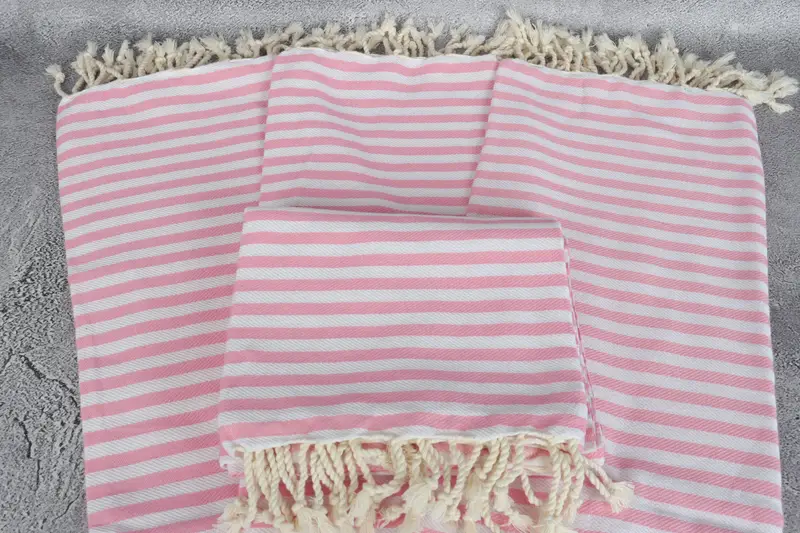 Cotton towel, Wedding Gifts Towel, Turkish Towel Set, Sand-free towel, Lightweight Turkish towel for beach, 70x40 Cotton Striped Towel, Gift Towel - 4