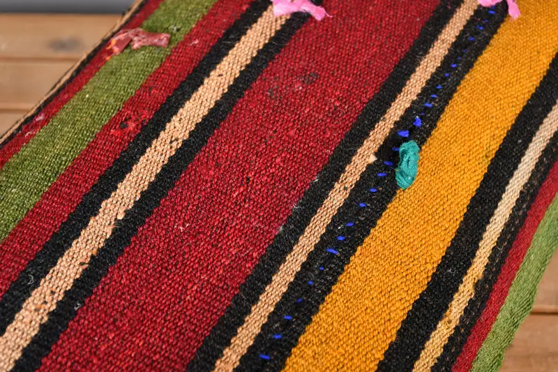 Hippie Throw Cushion, Handmade Kilim Cushion, Pillow Sham, Interior Designer Pillow, 16x24 Red Pillow Case, Kilim Cushion Sham, Pet Cushion Cover - 3