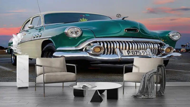 3D Paper Art, Retro Car Paper Art, Car Lover Gift Wall Print, Classic Car Wall Mural, Garage Wall Stickers, Gift For House, Car Wall Decor - 6