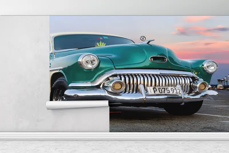 3D Paper Art, Retro Car Paper Art, Car Lover Gift Wall Print, Classic Car Wall Mural, Garage Wall Stickers, Gift For House, Car Wall Decor - 1